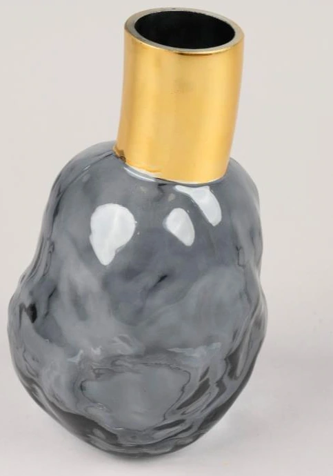 Bulbous Shape Glass Vase Small 29x7x14 cm